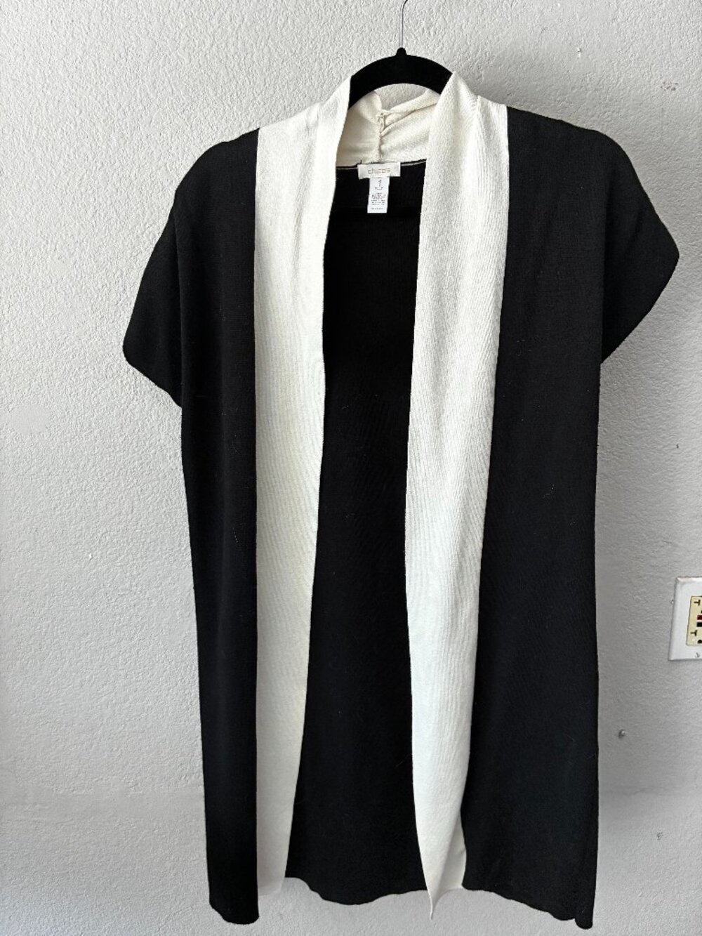 Chico's black and white cardigan